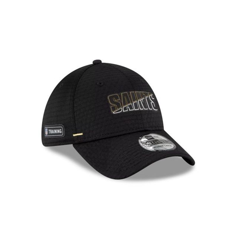 NFL New Orleans Saints Official Summer Sideline 39Thirty Stretch Fit (JJE7622) - Black New Era Caps